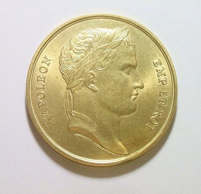 法国拿破仑金叶冠+加冕仪式 高浮雕精制大铜章 40MM