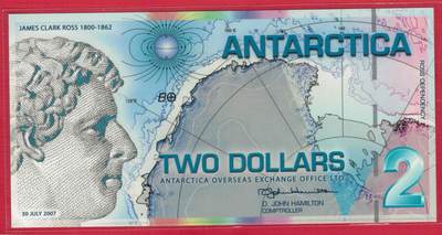 南极洲2007年2元 塑料钞 非流通 无47 实物图 UNC - 南极洲2007年2元 塑料钞 非流通 无47 实物图 UNC
