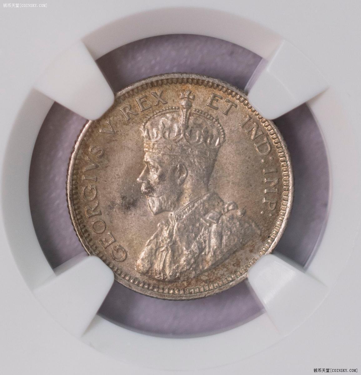 NGC/PCGS-MS62/63/65 1920东非过渡版三银三镍六枚全套