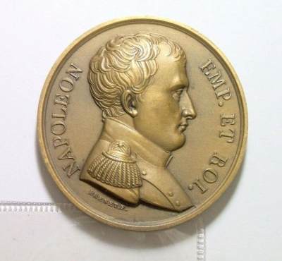 法国1814年 拿破仑第一次退位高浮雕精制大铜章 40MM - 法国1814年 拿破仑第一次退位高浮雕精制大铜章 40MM