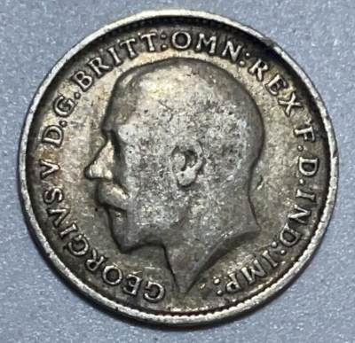 文馨钱币收藏126 场，中外古币，版本明细分好了 - 1913 年英国 3 便士银币，乔五版