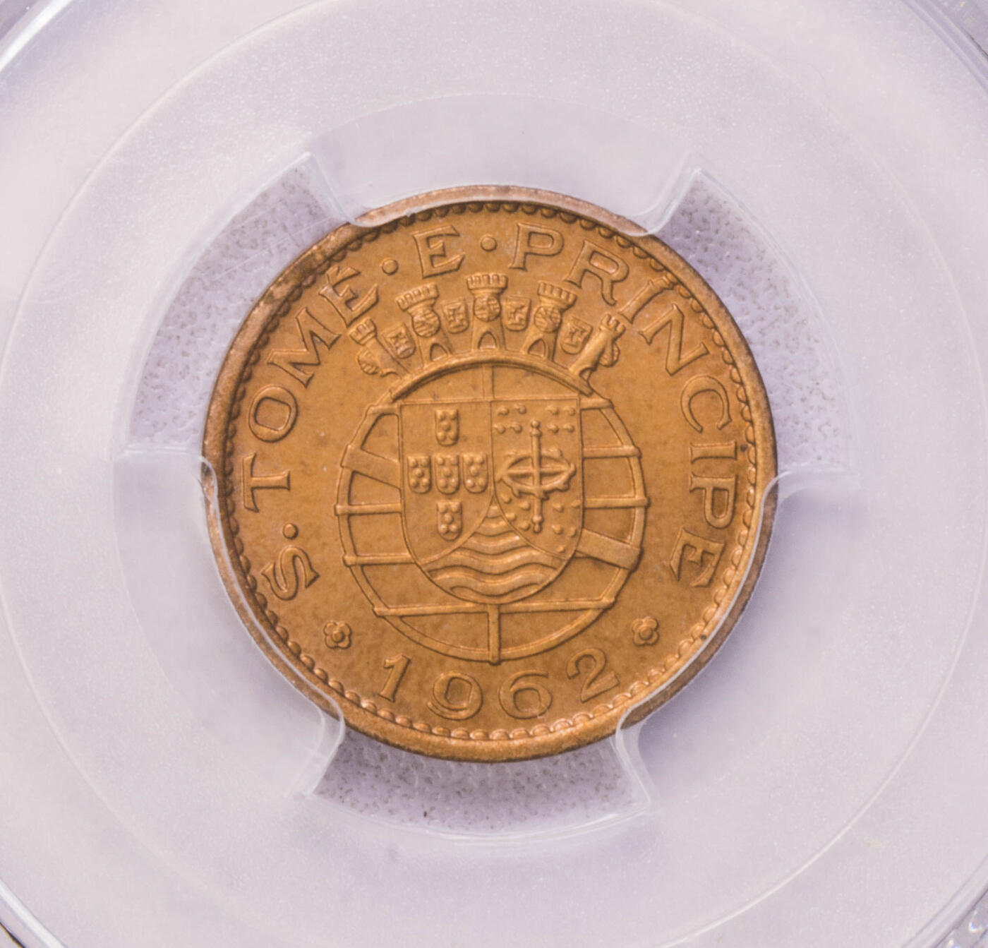 PCGS-SP64RB/SP64RD/SP64/UNCD 1962葡属圣多美5枚套样币 prova样币