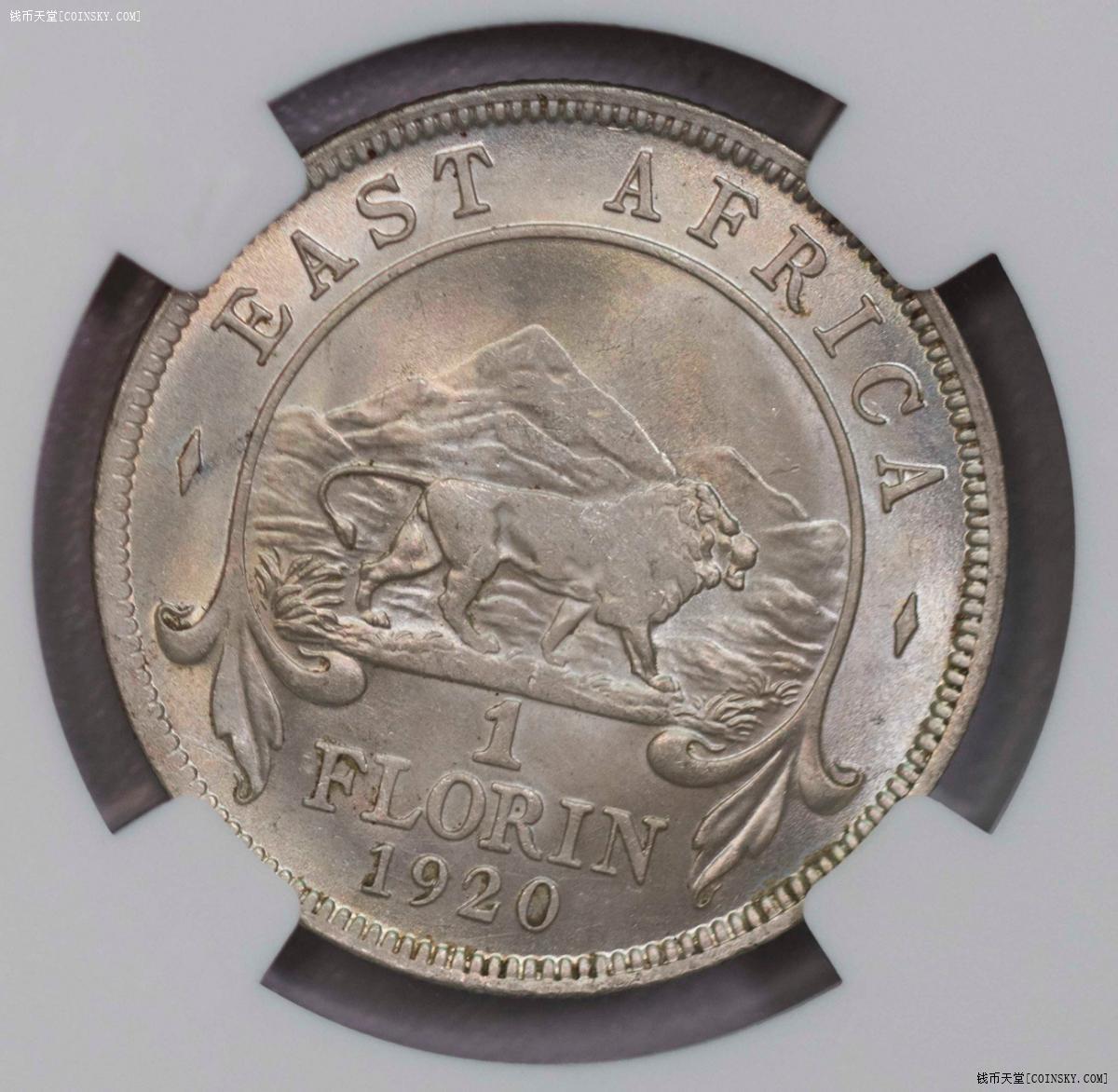 NGC/PCGS-MS62/63/65 1920东非过渡版三银三镍六枚全套