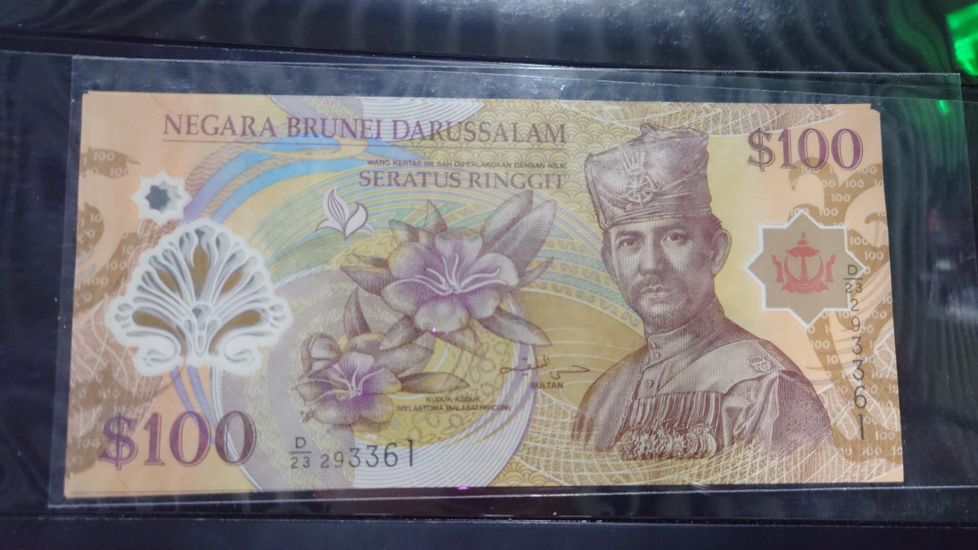 【世界钱币】精选微拍第105期暨2024年第16期  部分硬通新品销售 2013年文莱100林吉特 全新绝品无47