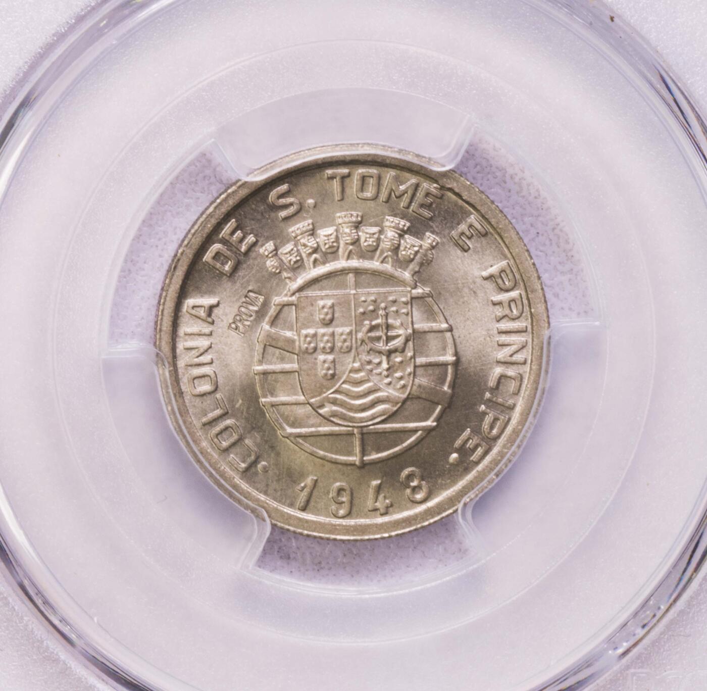 PCGS-SP66 1948葡属圣多美50分镍币 唯一冠军 早期年份 prova样币
