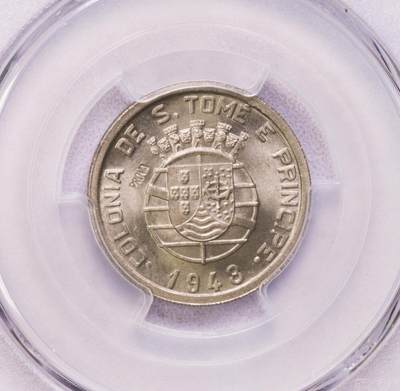 PCGS-SP66 1948葡属圣多美50分镍币 唯一冠军 早期年份 prova样币 - PCGS-SP66 1948葡属圣多美50分镍币 唯一冠军 早期年份 prova样币