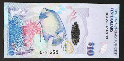 世界靓号纸钞第四十七期-全网唯一大猩猩68 - 2009年百慕大10元 稀少洋葱冠 千位号无347 全新UNC