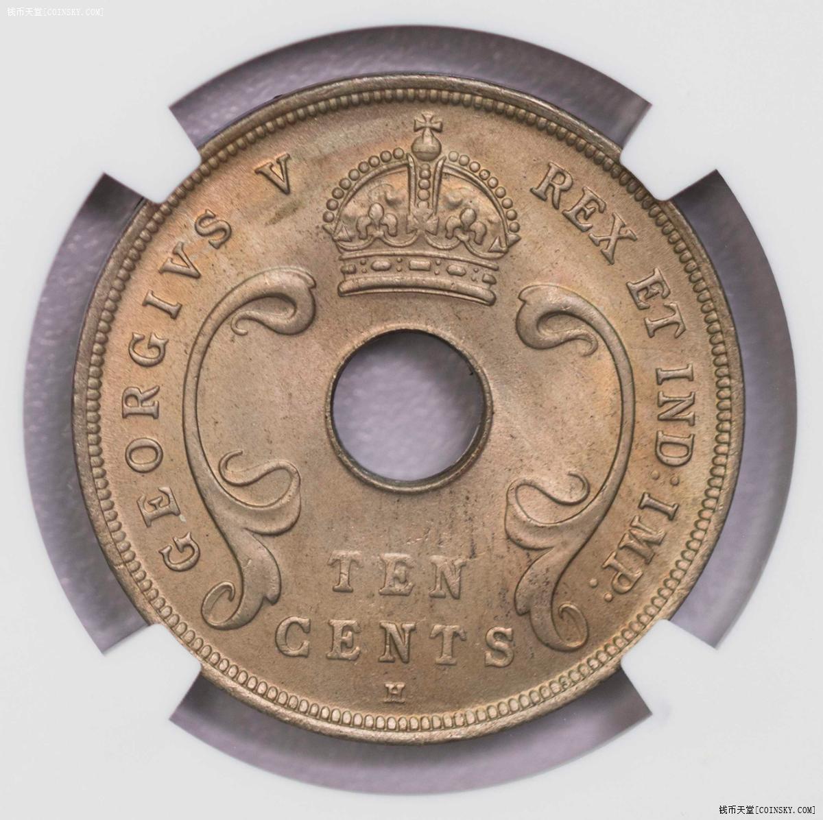 NGC/PCGS-MS62/63/65 1920东非过渡版三银三镍六枚全套
