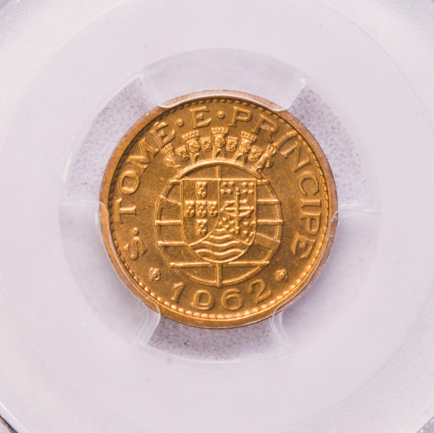 PCGS-SP64RB/SP64RD/SP64/UNCD 1962葡属圣多美5枚套样币 prova样币