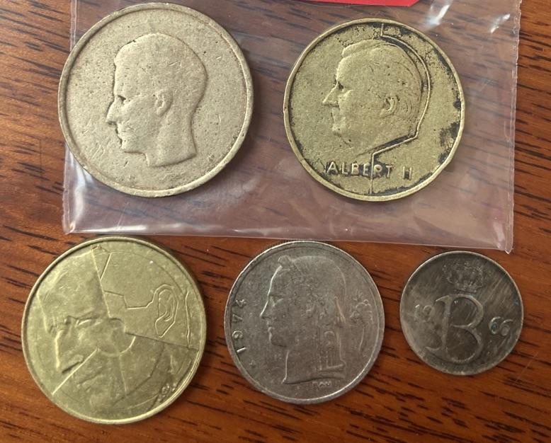 海外回流币1元起拍专场 比利时硬币5枚