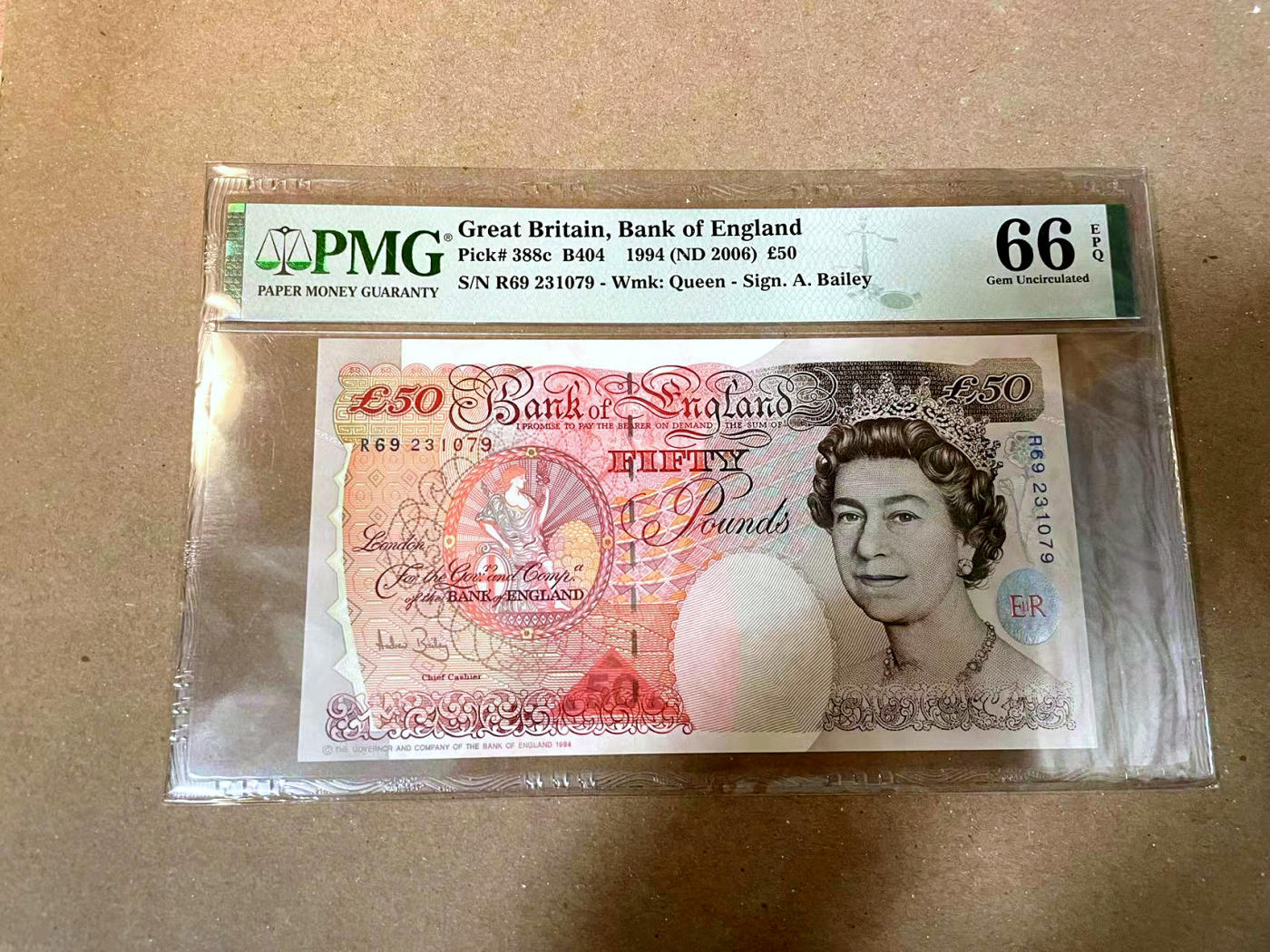 【Blue Auction】✨世界纸币精拍第477期——周日畅拍场 英国 1994年50镑 PMG66EPQ 