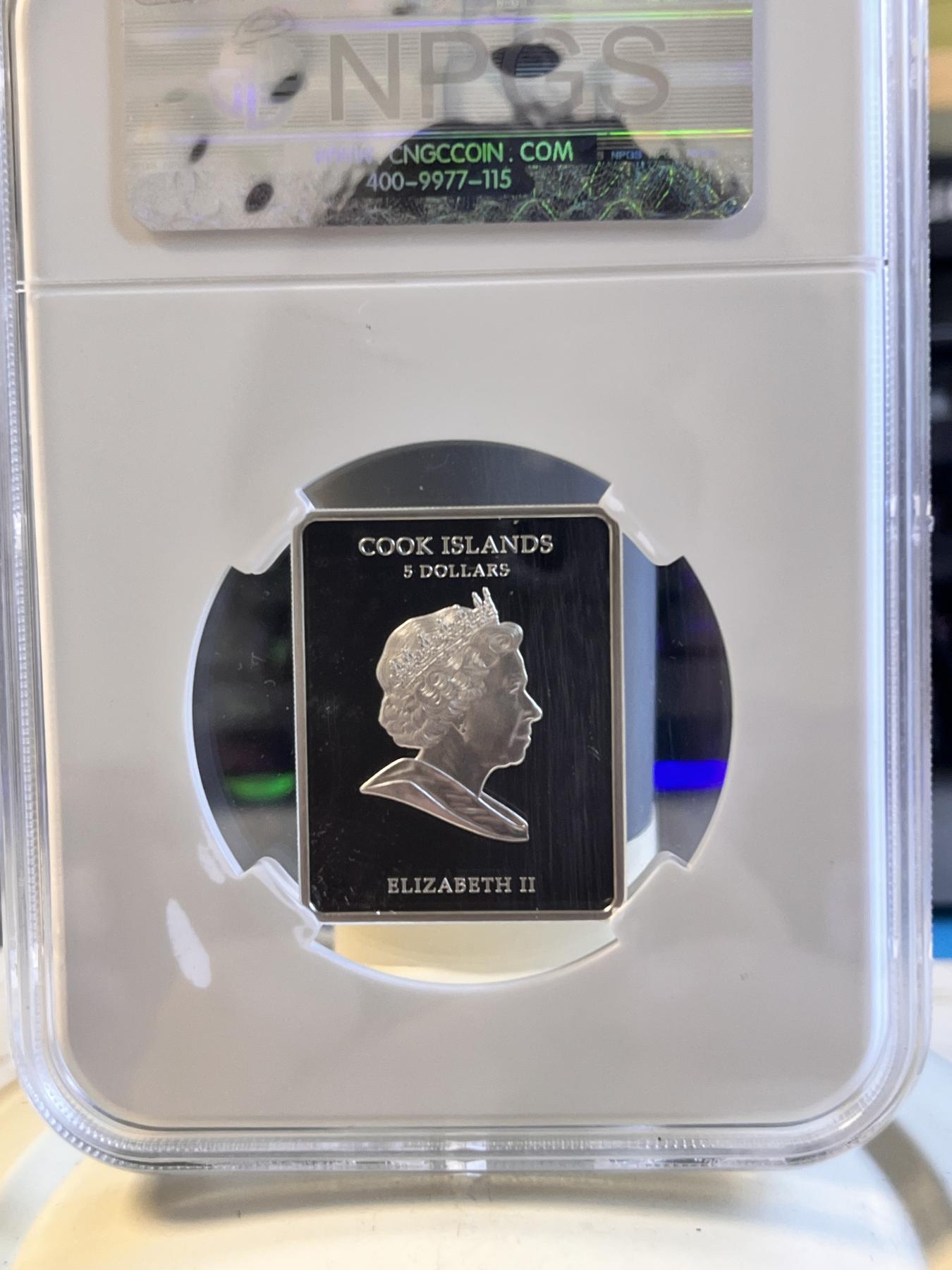 第180期拍卖【长期征集拍品】【北京币展专场】 【海寧潮】库克2009年世界著名画家杨.马特伊科名画《韦尼赫拉》镶嵌珍珠彩色精制纪念银币保真封装