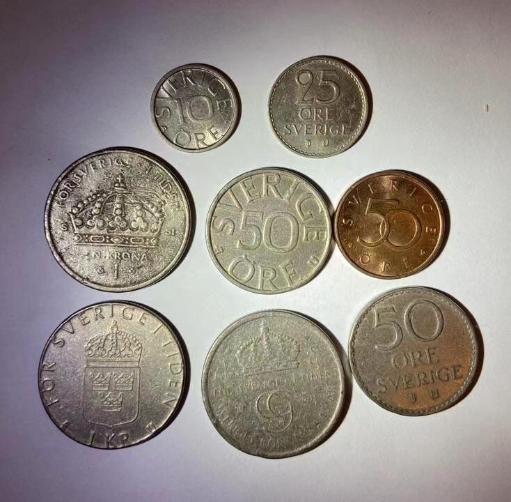 海外回流币1元起拍专场 瑞典各时期各面值硬币共8枚