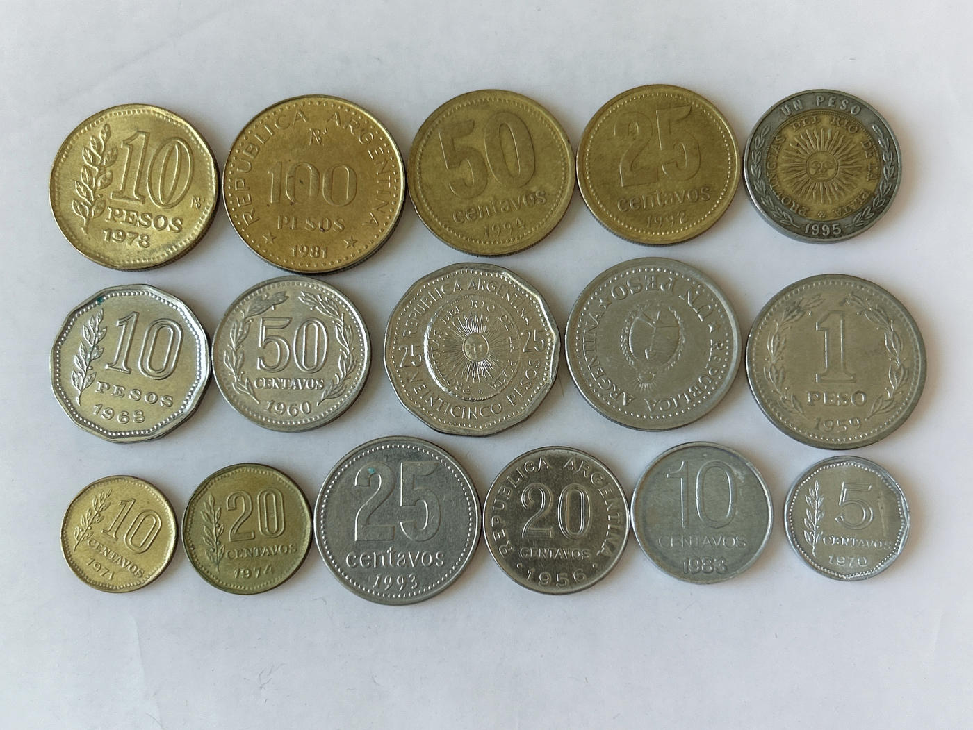 第一海外回流一元起拍收藏 散币专场 第88期 阿根廷硬币 16枚 无重复