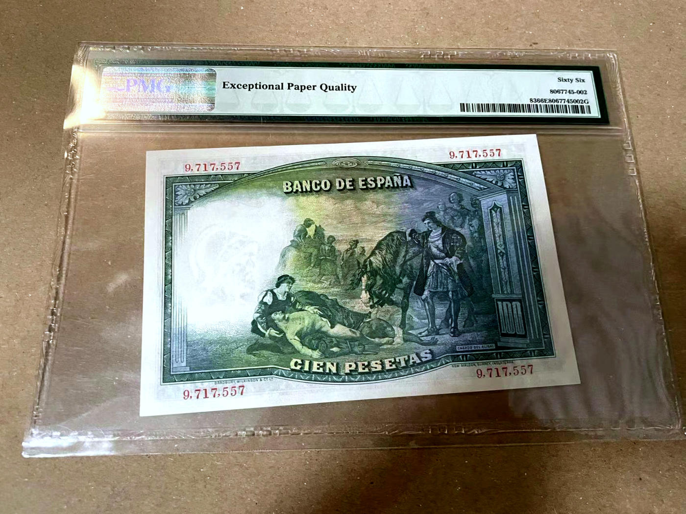 【Blue Auction】✨世界纸币精拍第477期——周日畅拍场 西班牙 1931年100比塞塔  PMG66EPQ