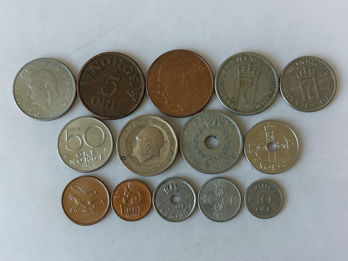 第一海外回流一元起拍收藏 散币专场 第88期 挪威硬币 14枚 无重复