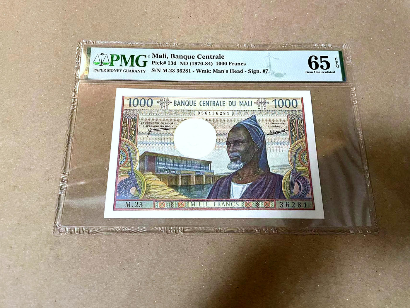 【Blue Auction】✨世界纸币精拍第477期——周日畅拍场 【无47】马里 1970-84年1000法郎 PMG65EPQ 
