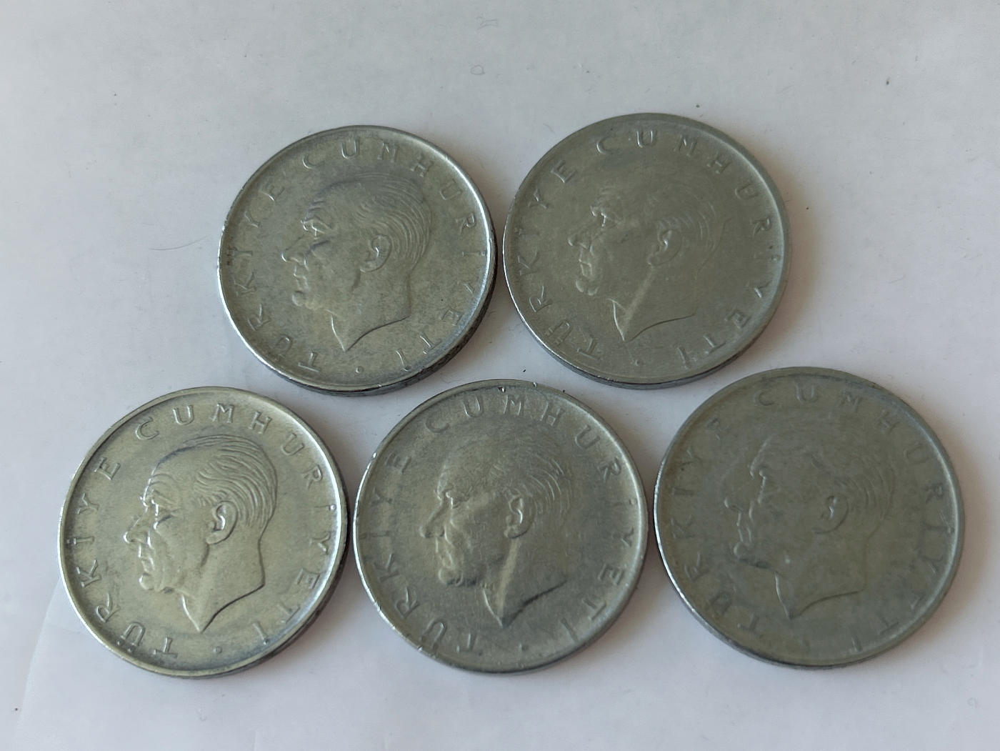 第一海外回流一元起拍收藏 散币专场 第88期 土耳其1里拉硬币 5枚