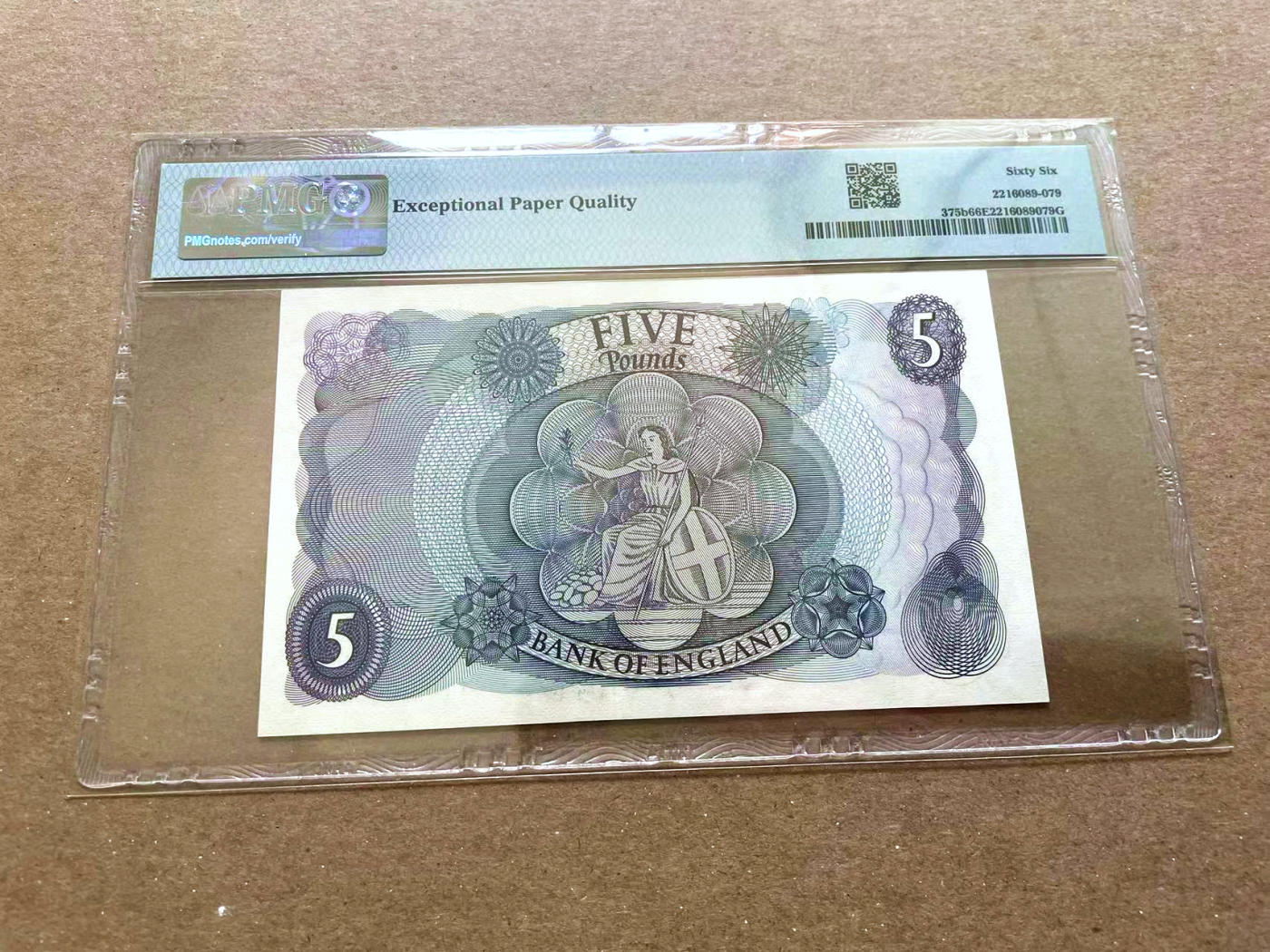 【Blue Auction】✨世界纸币精拍第477期——周日畅拍场 英国 C序列 1966-70年5镑 PMG66EPQ 