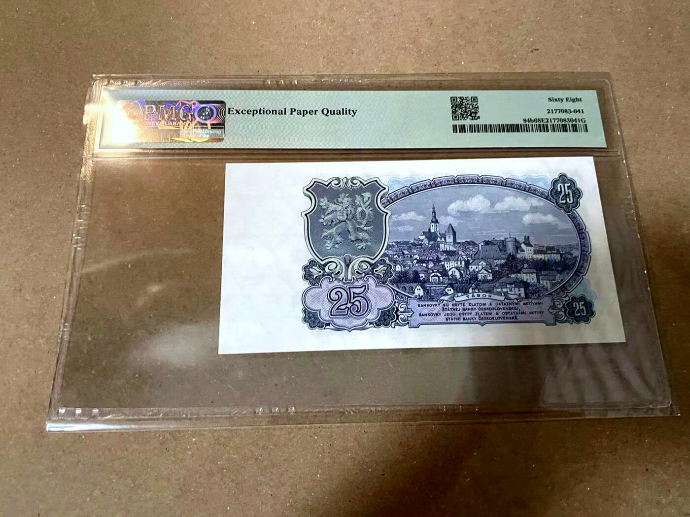 【Blue Auction】✨世界纸币精拍第477期——周日畅拍场 【无47】捷斯 1953年25克朗 PMG68EPQ 超高分