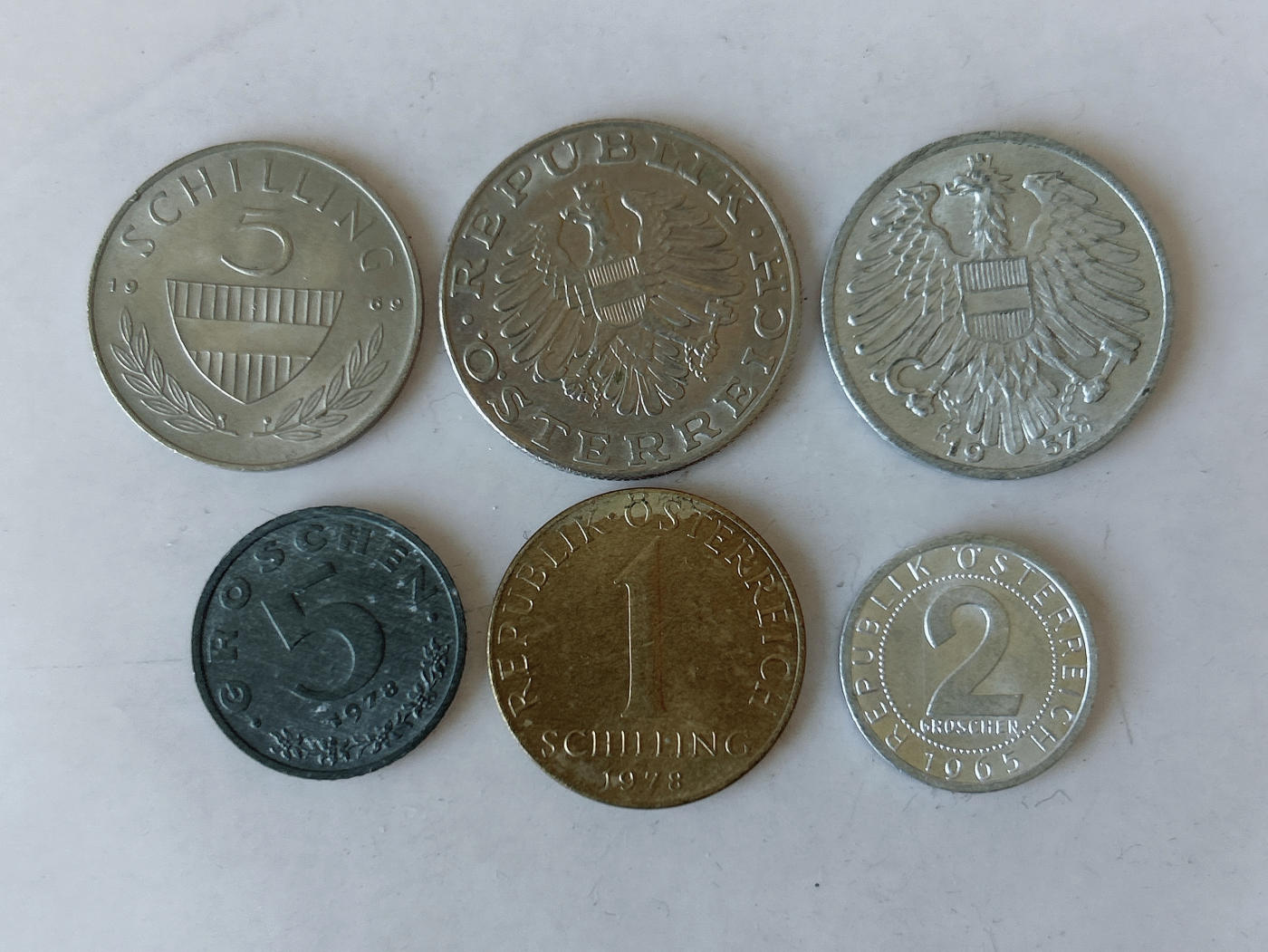 第一海外回流一元起拍收藏 散币专场 第88期 奥地利硬币6枚