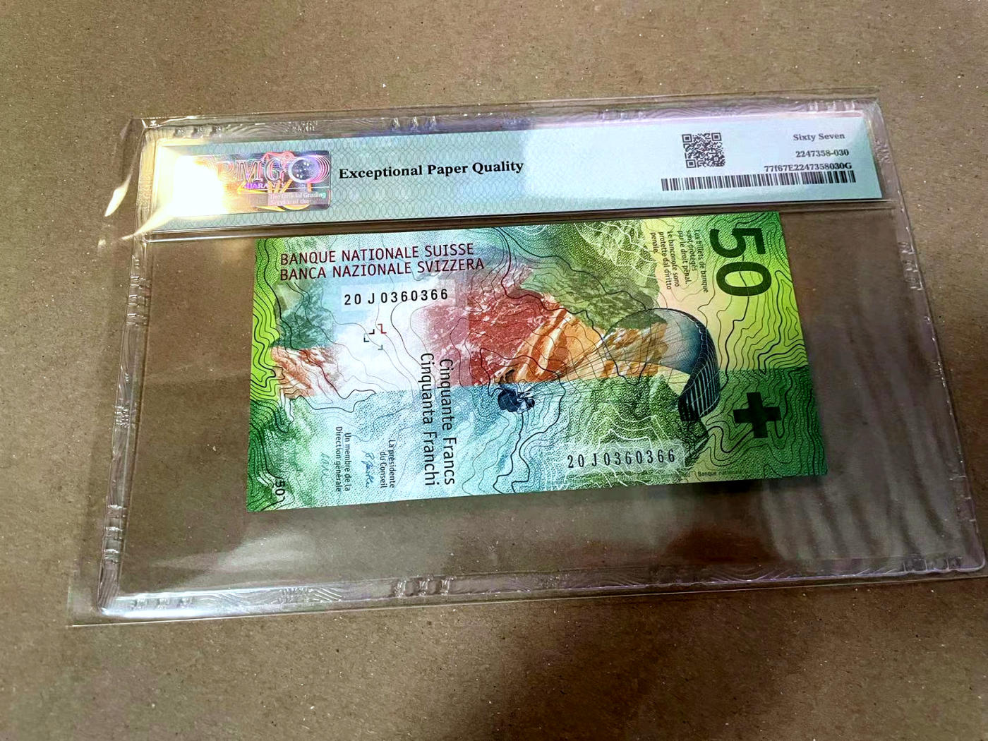 【Blue Auction】✨世界纸币精拍第477期——周日畅拍场 【无47】瑞士 2020年50法郎 PMG67EPQ 高分