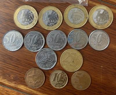 海外回流币1元起拍专场 - 巴西硬币14枚，共计面值7.2雷亚尔