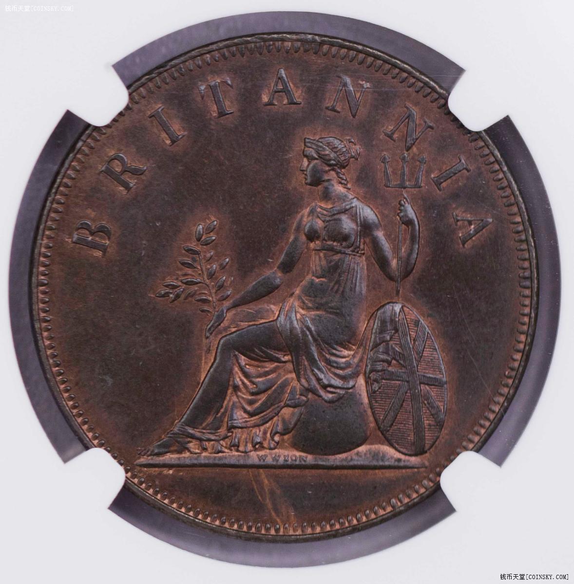 NGC-PF64BN 1819爱奥尼亚2obol大铜币 完美品 巧克力状态