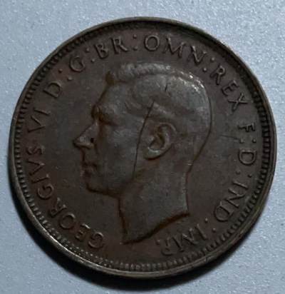 文馨钱币收藏126 场，中外古币，版本明细分好了 - 1948 年英属澳大利亚半便士，乔六版
