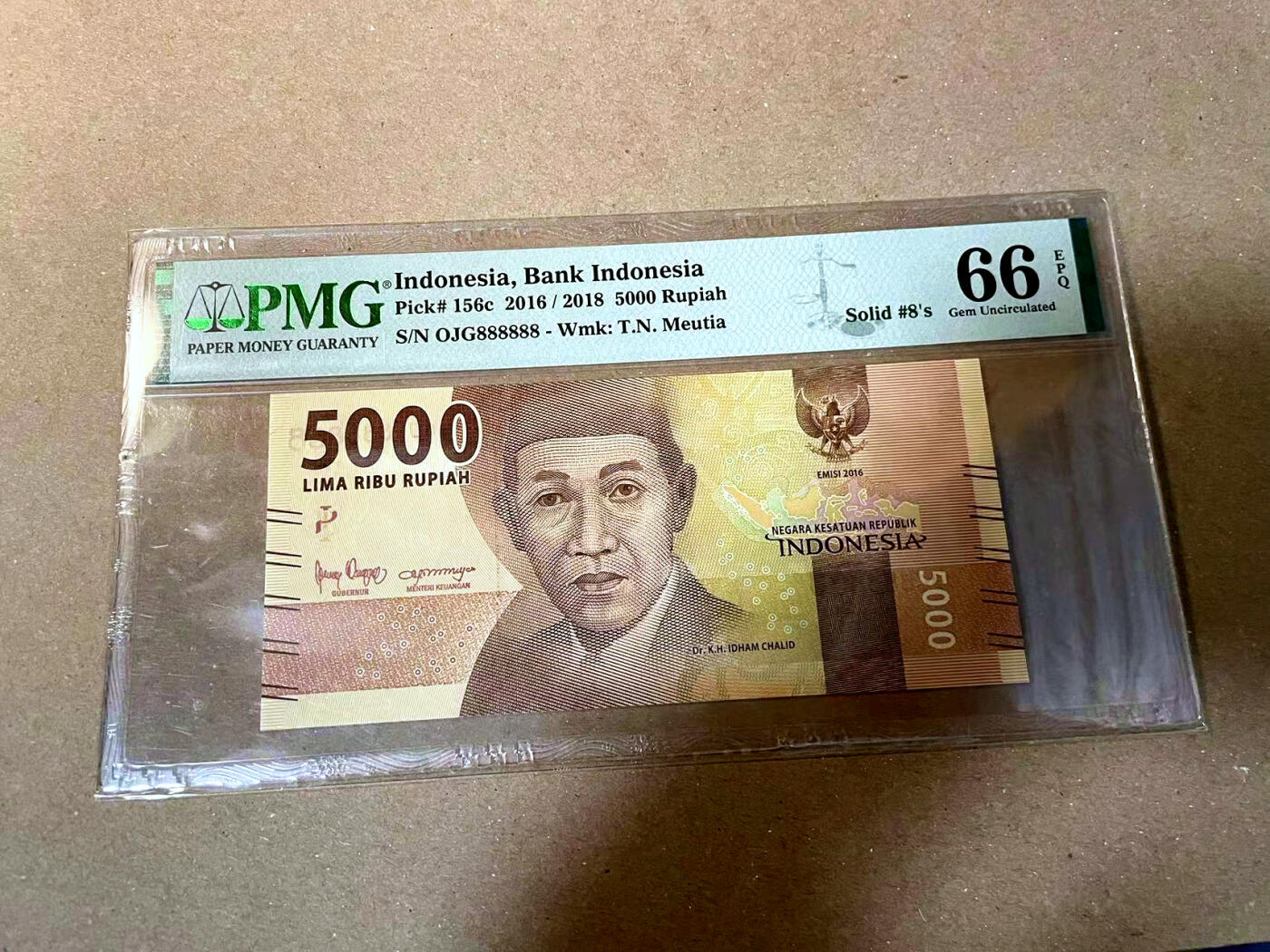 【Blue Auction】✨世界纸币精拍第477期——周日畅拍场 【全同8】印尼 2016年5000卢比 PMG66EPQ 