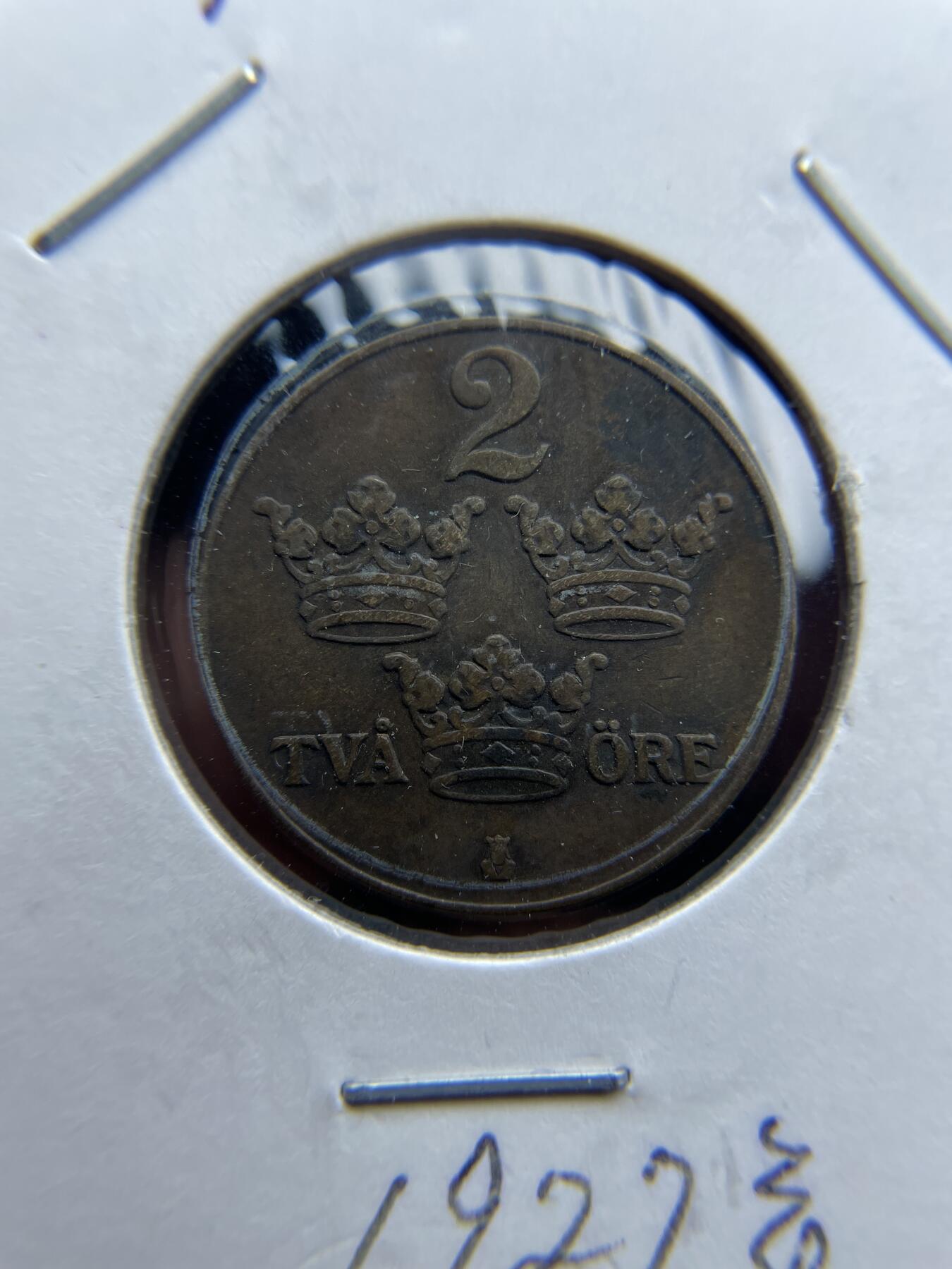 2024年集古藏今外币拍卖第七期-第1场—（总第61拍） 1927年瑞典2欧尔