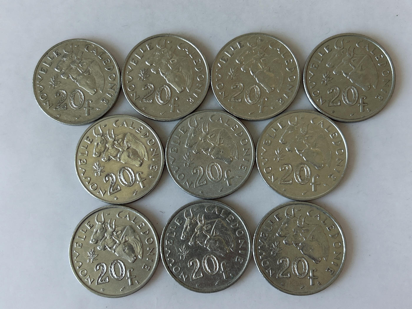 第一海外回流一元起拍收藏 散币专场 第88期 法属新喀里多尼亚20法郎镍币 10枚