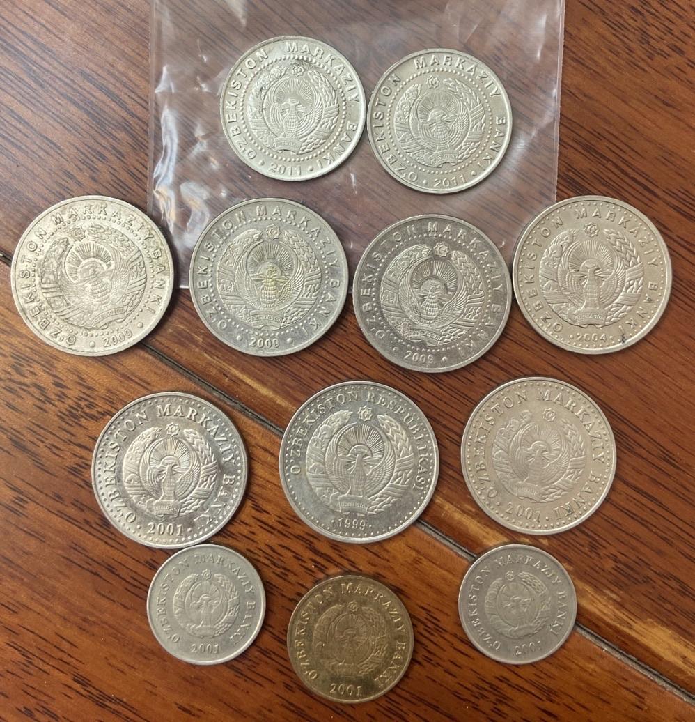 海外回流币1元起拍专场 乌兹别克斯坦硬币共计12枚