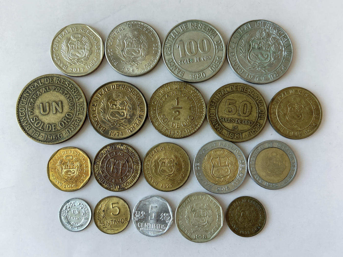 第一海外回流一元起拍收藏 散币专场 第88期 秘鲁硬币 19枚 无重复