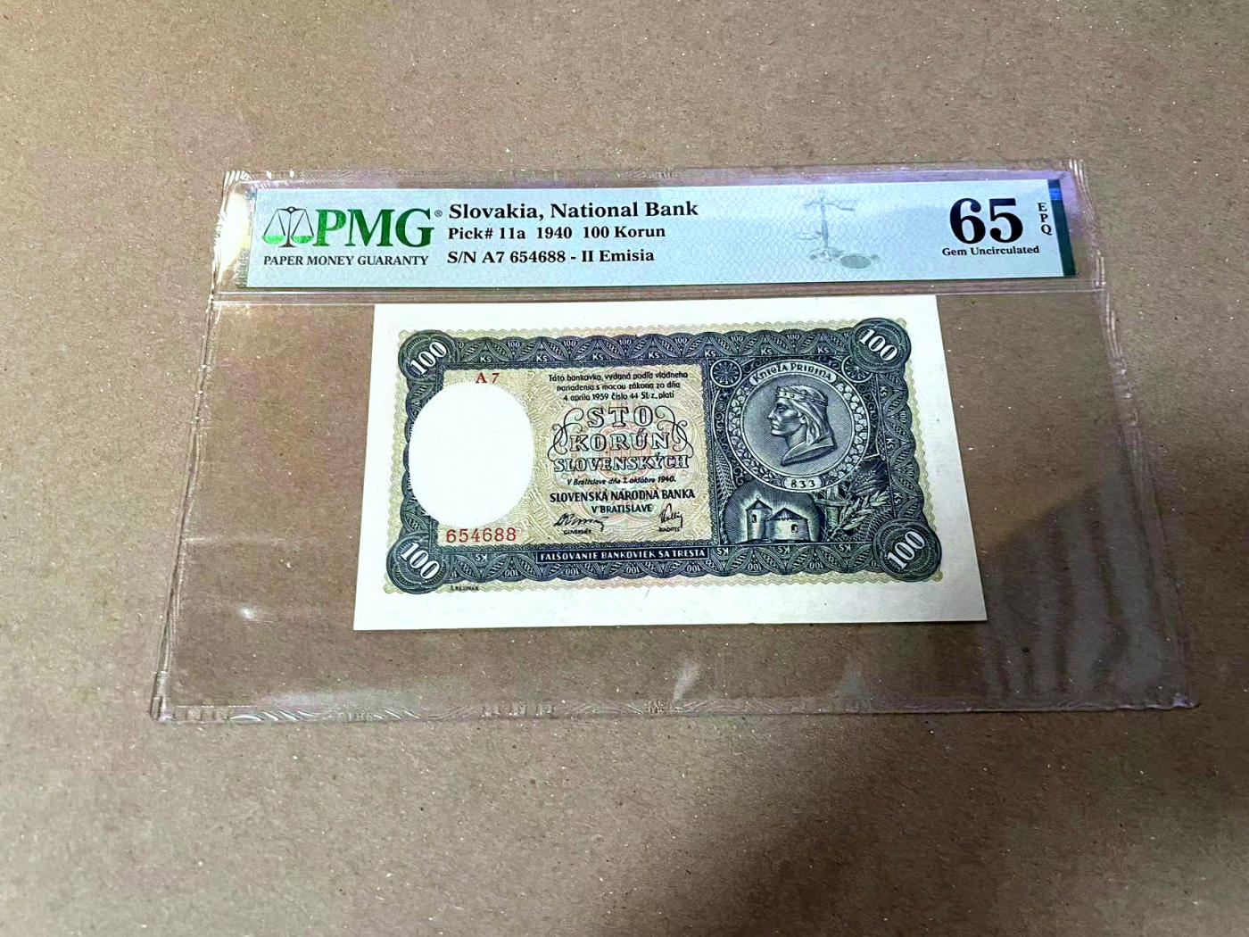 【Blue Auction】✨世界纸币精拍第477期——周日畅拍场 【88尾】斯洛伐克 1940年100克 PMG65EPQ 