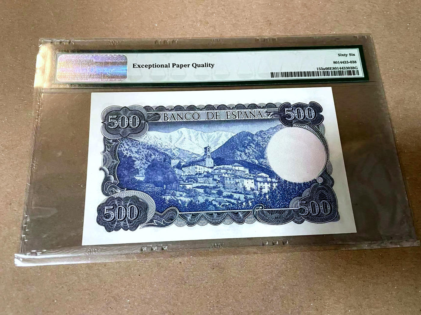 【Blue Auction】✨世界纸币精拍第477期——周日畅拍场 【无47】西班牙 1971年500比塞塔  PMG66EPQ 