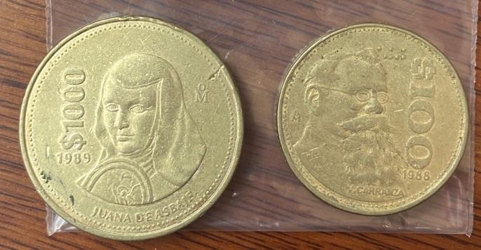 海外回流币1元起拍专场 墨西哥早期大号铜币两枚