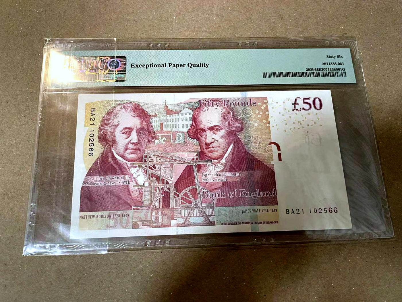 【Blue Auction】✨世界纸币精拍第477期——周日畅拍场 【无47】英国 2010年50镑 PMG66EPQ 