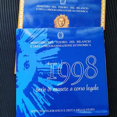 道一币馆币章第六十六场 - 原包装 意大利1998年雕塑家贝尔尼尼诞辰400周年纪念套装12枚套 含银币两枚