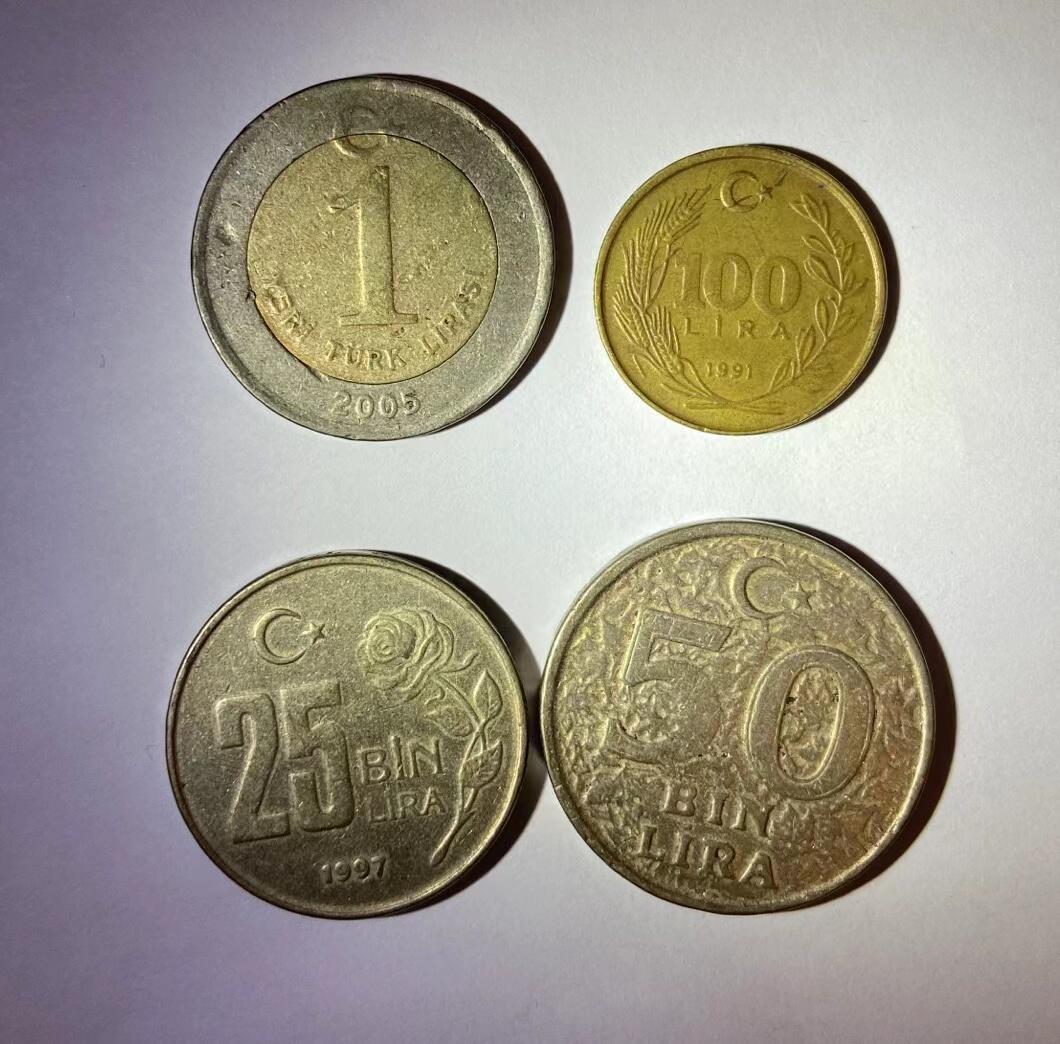 海外回流币1元起拍专场 土耳其各年份硬币4枚