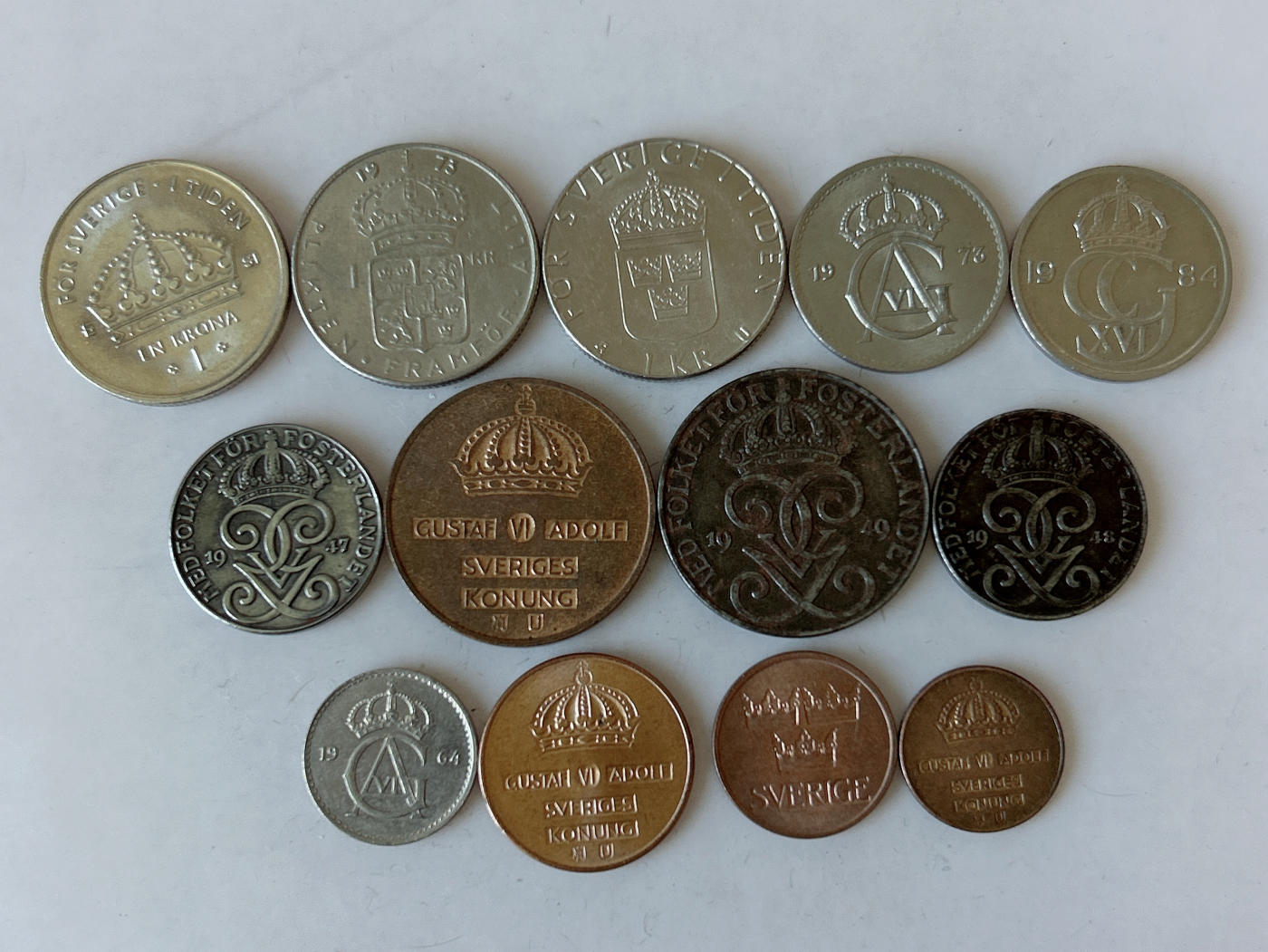 第一海外回流一元起拍收藏 散币专场 第88期 瑞典硬币 13枚 无重复