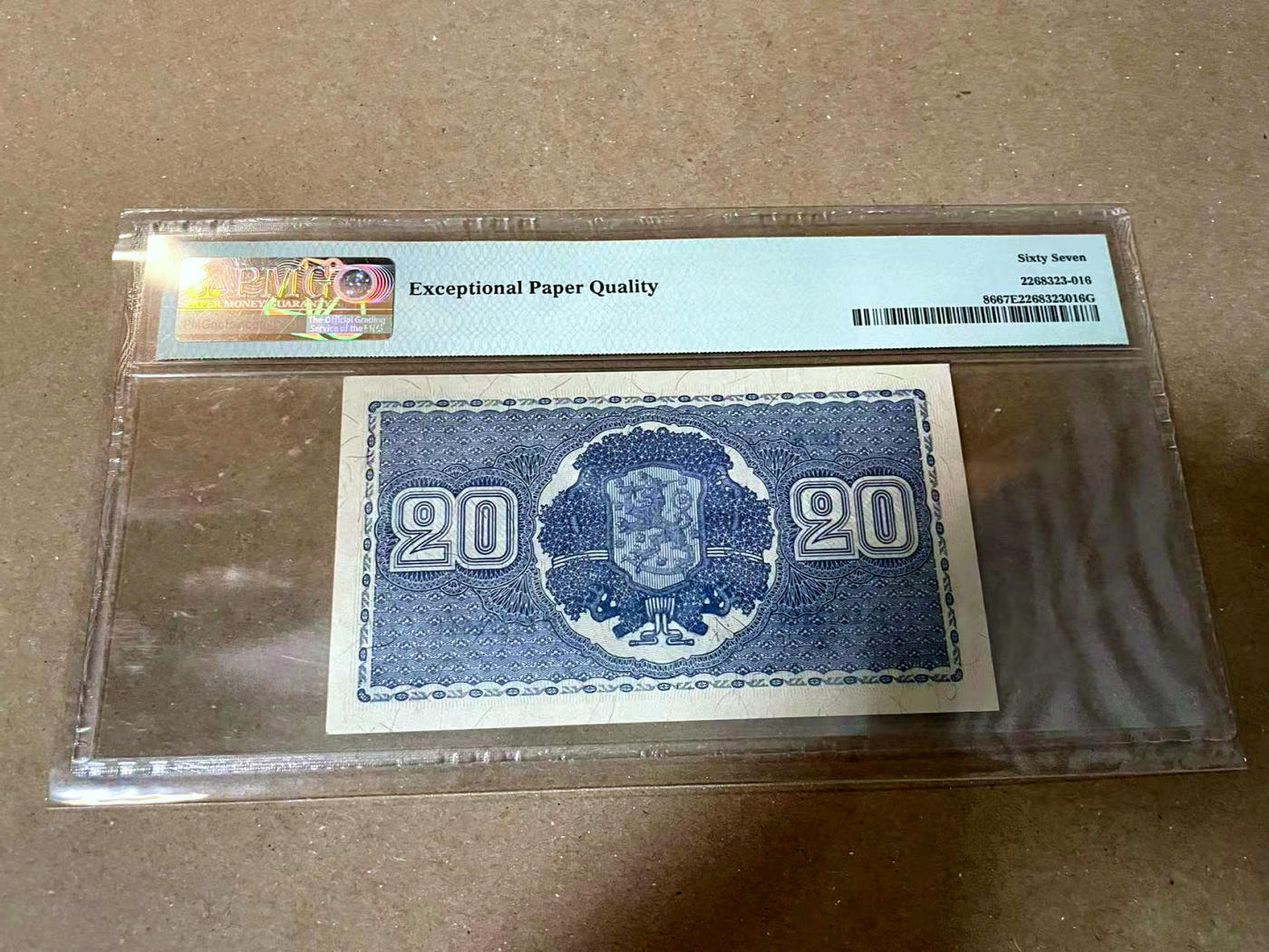 【Blue Auction】✨世界纸币精拍第477期——周日畅拍场 芬兰 1945年20马克 PMG67EPQ 高分