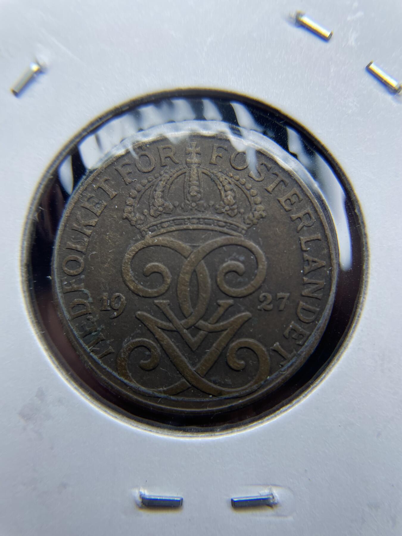 2024年集古藏今外币拍卖第七期-第1场—（总第61拍） 1927年瑞典2欧尔