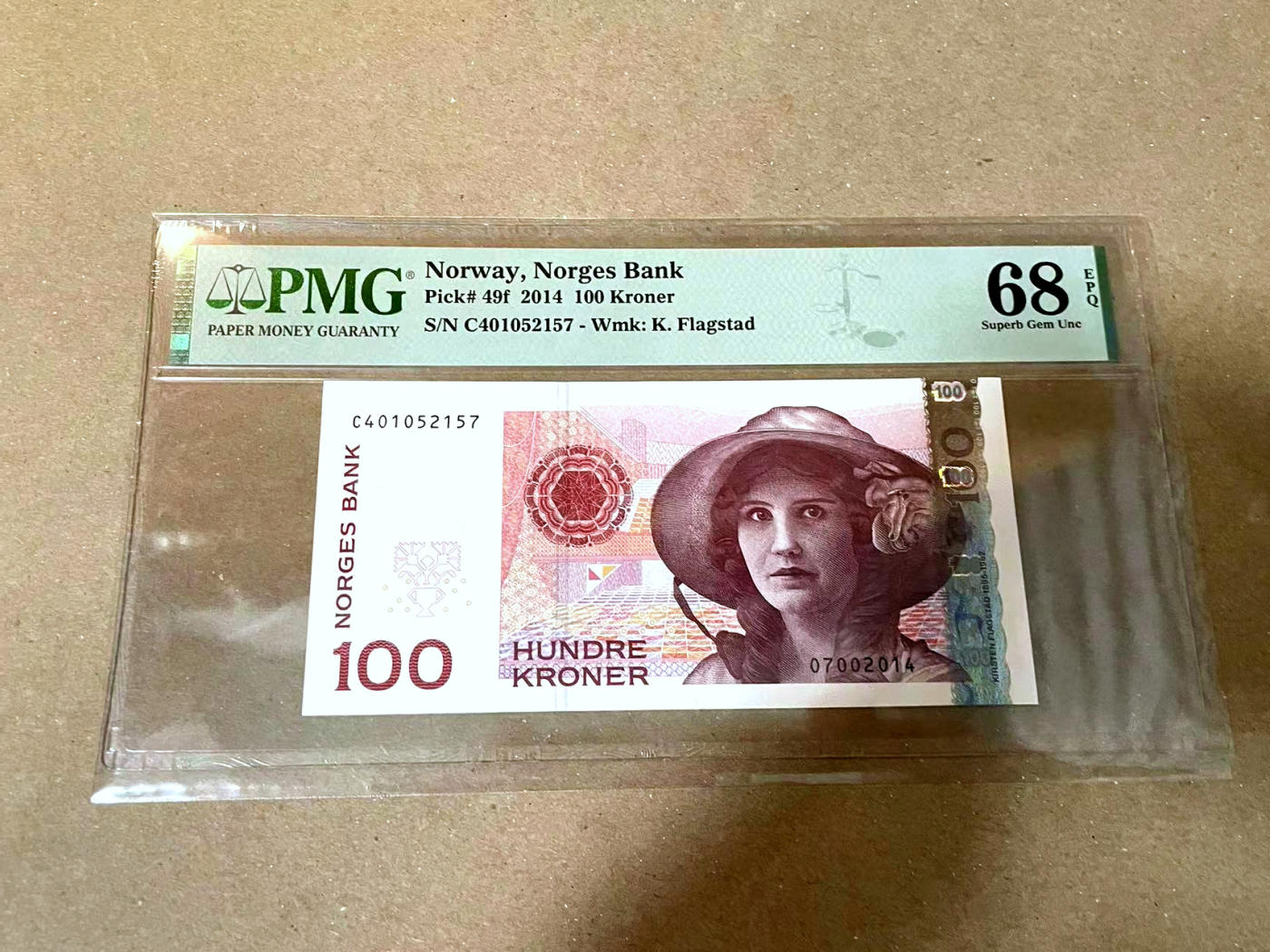 【Blue Auction】✨世界纸币精拍第477期——周日畅拍场 挪威 2014年100克朗 PMG68EPQ 超高分