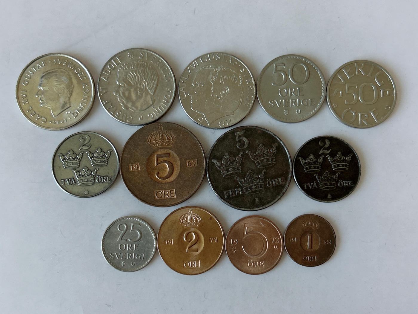 第一海外回流一元起拍收藏 散币专场 第88期 瑞典硬币 13枚 无重复