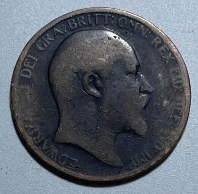 文馨钱币收藏126 场，中外古币，版本明细分好了 - 1903 年英国爱德华七世版 1 便士铜币
