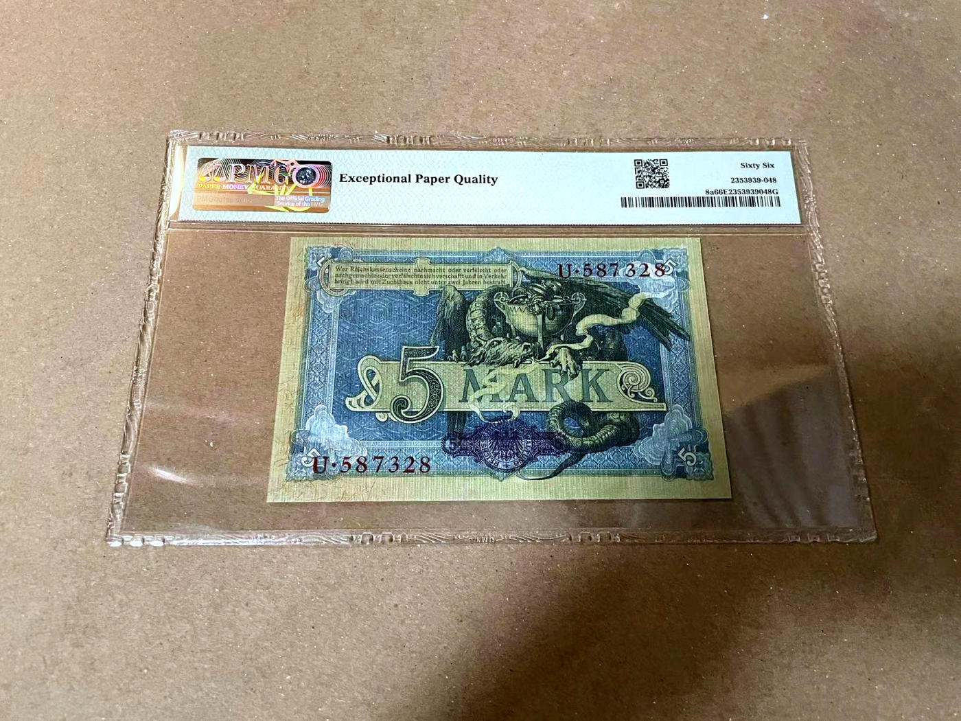 【Blue Auction】✨世界纸币精拍第477期——周日畅拍场 德国 1904年5马克 PMG66EPQ 