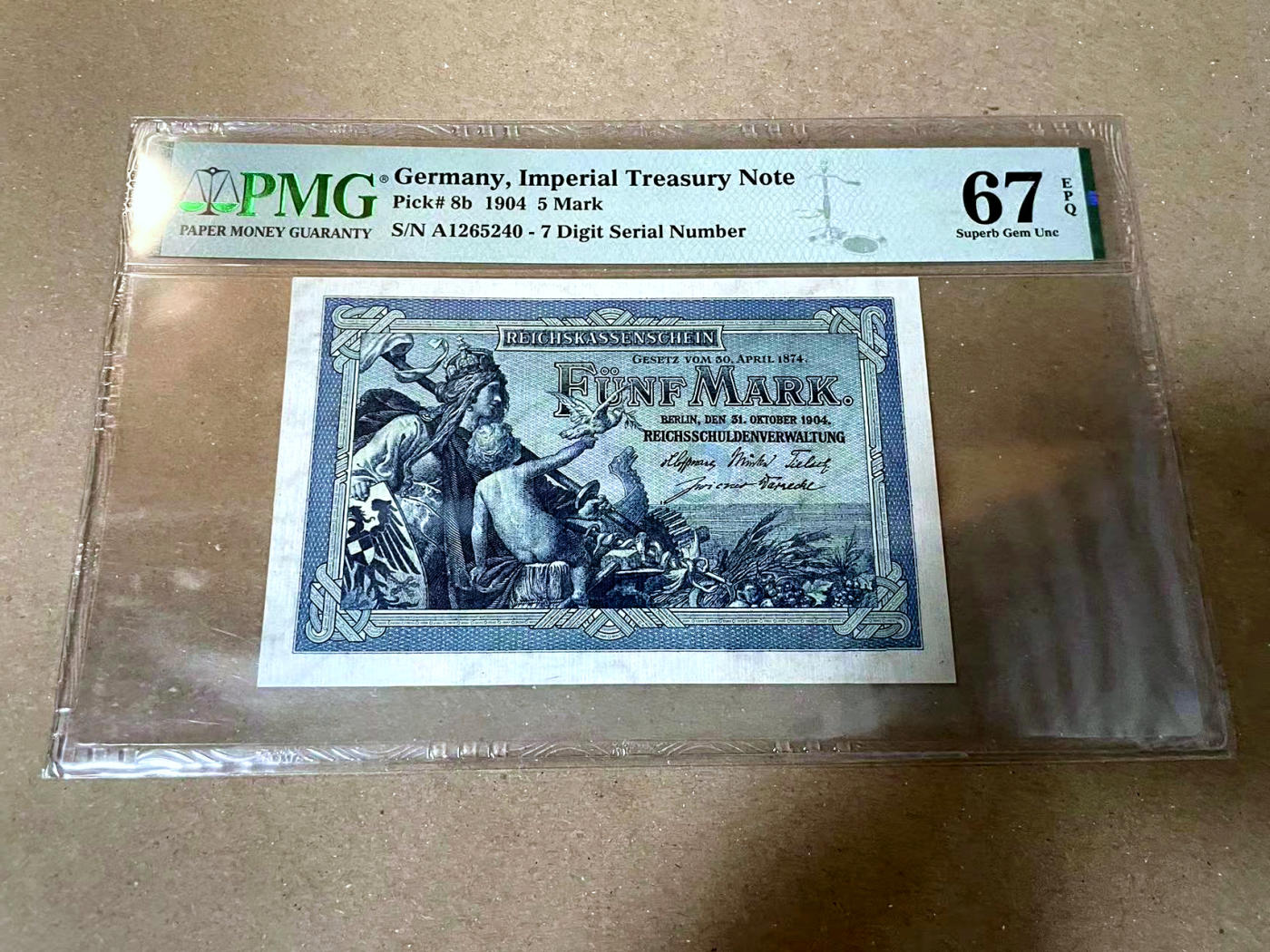 【Blue Auction】✨世界纸币精拍第477期——周日畅拍场 德国 1904年5马克 PMG67EPQ 高分