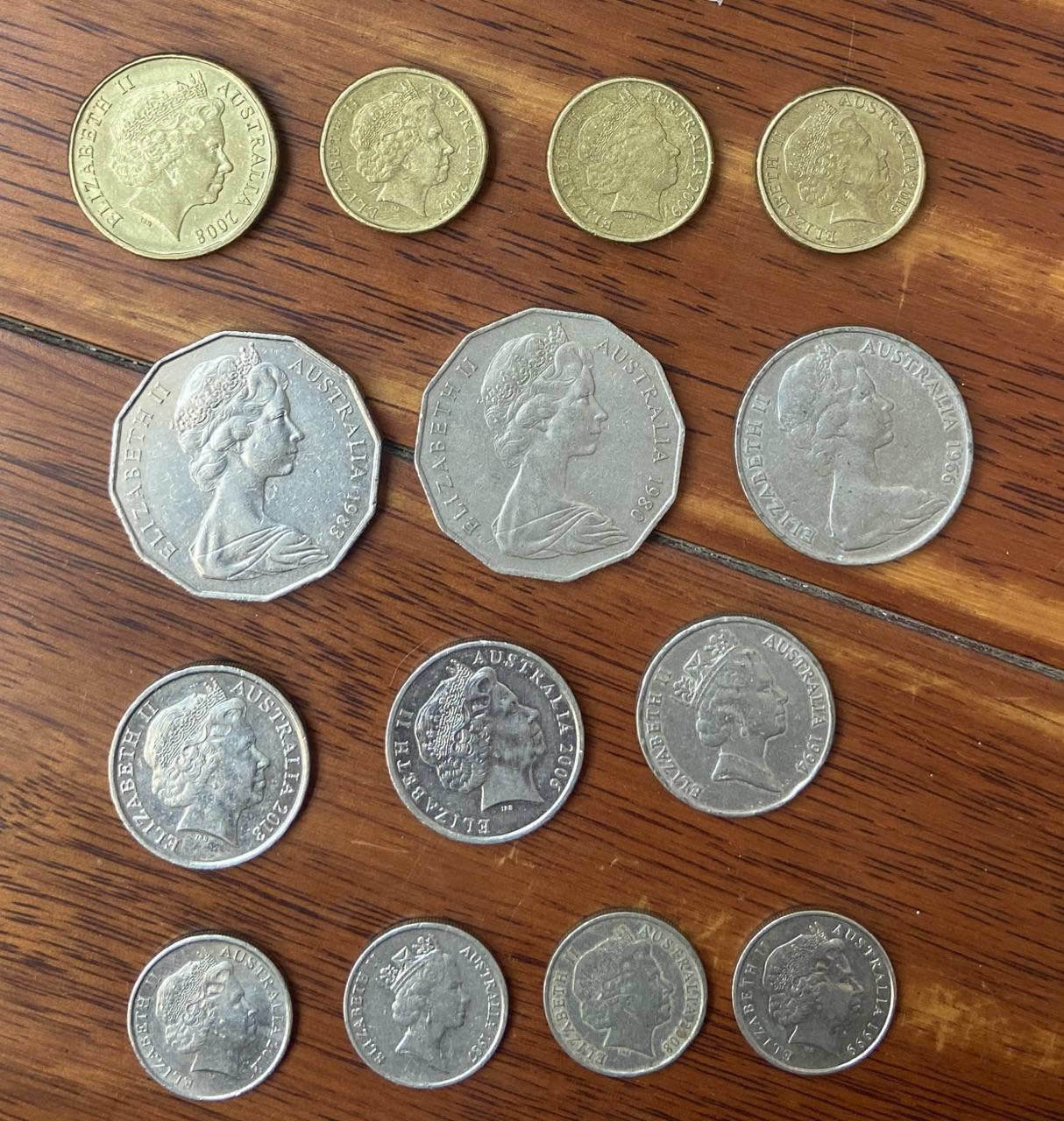 海外回流币1元起拍专场 澳大利亚硬币14枚，共计面值8.7澳元