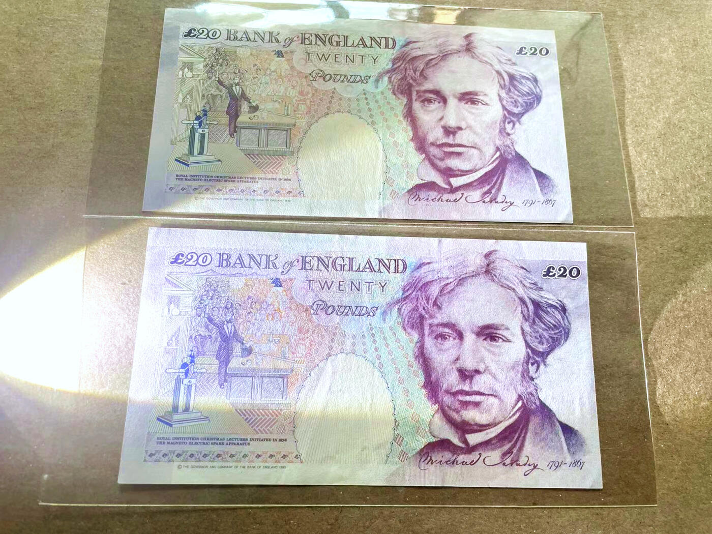 【Blue Auction】✨世界纸币精拍第477期——周日畅拍场 【一组2张】英国 E序列20镑 AU品相